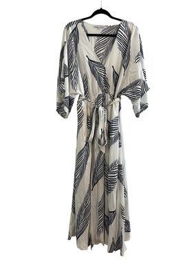 Baltic Born White and Navy Striped Maxi Dress